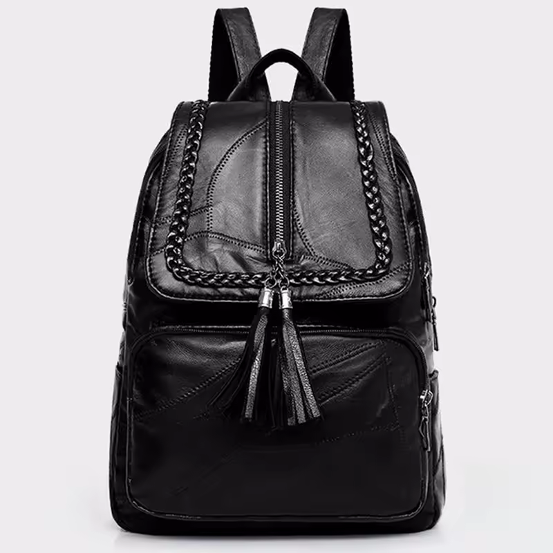 Mochila negra moderna y versátil, Mini bolso de hombro pequeño, diseño de lona, mochila de viaje deportiva impermeable, Unisex