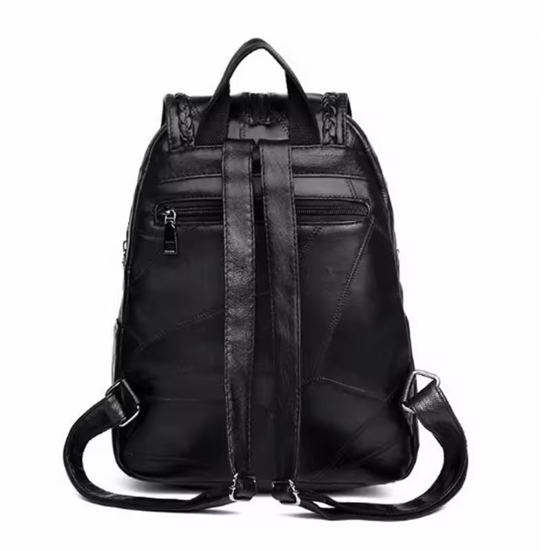 Mochila negra moderna y versátil, Mini bolso de hombro pequeño, diseño de lona, mochila de viaje deportiva impermeable, Unisex - Imagen 3