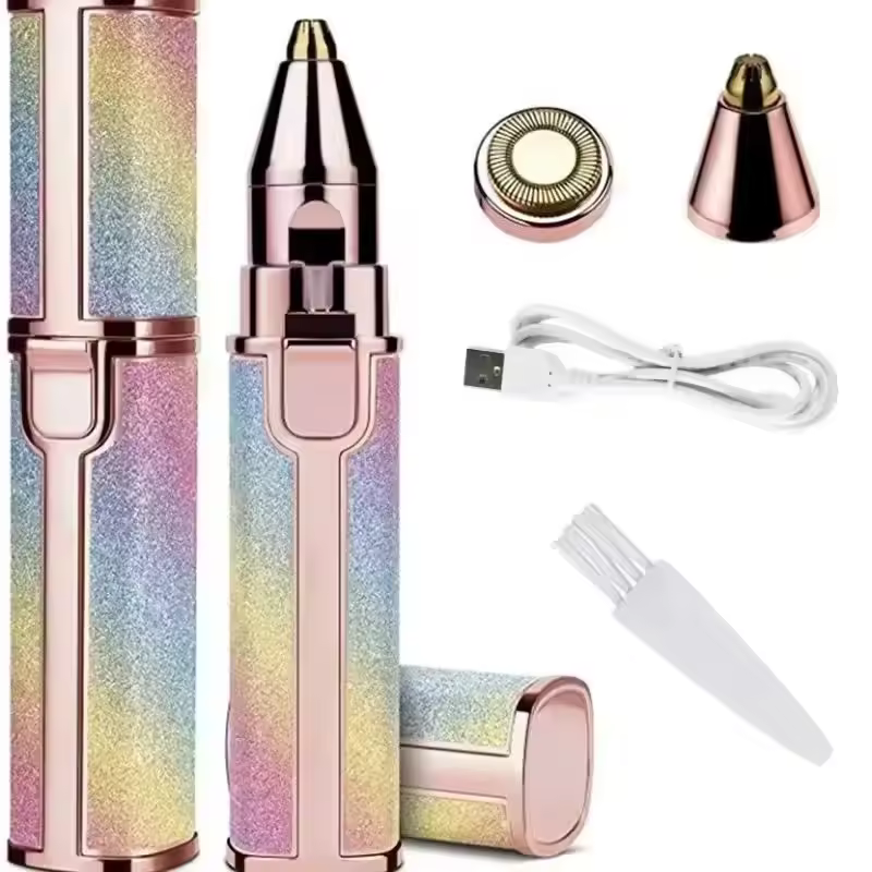 Depiladora eléctrica portátil 2 en 1, recortadora de cejas, depiladora de labios Facial corporal para mujer, Mini afeitadora indolora recargable - Imagen 2